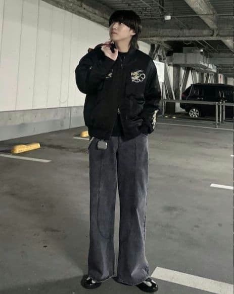 【新品】McGREGOR MODERN　メンズ　刺繍　ドラゴン　ブルゾン　黒　M