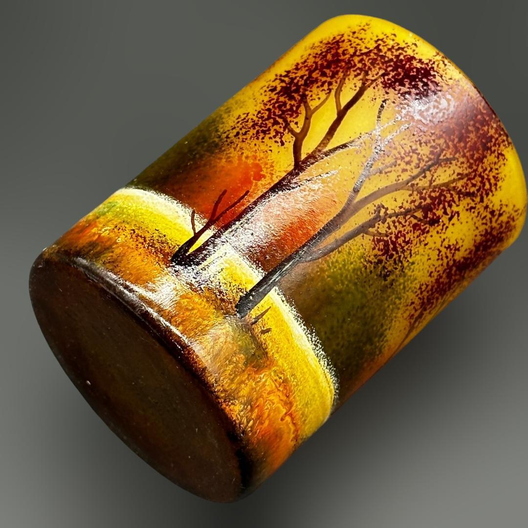 ドームナンシー　筒花瓶　技法アンテルカレール　被せガラス　高さ10.5cm