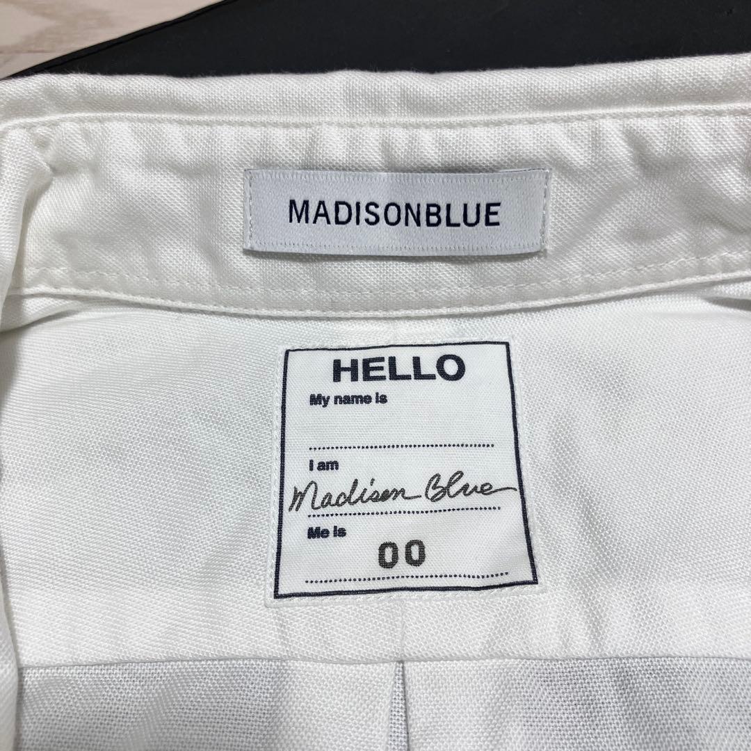 【美品】マディソンブルー シャツ　ブラウス　長袖　ボタンダウン 白 オックス生地