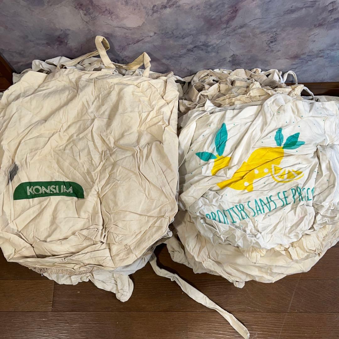 ひ*さ様 3 アメリカ　ユーロ古着エコバッグ100枚セットまとめ売りホワイトベー