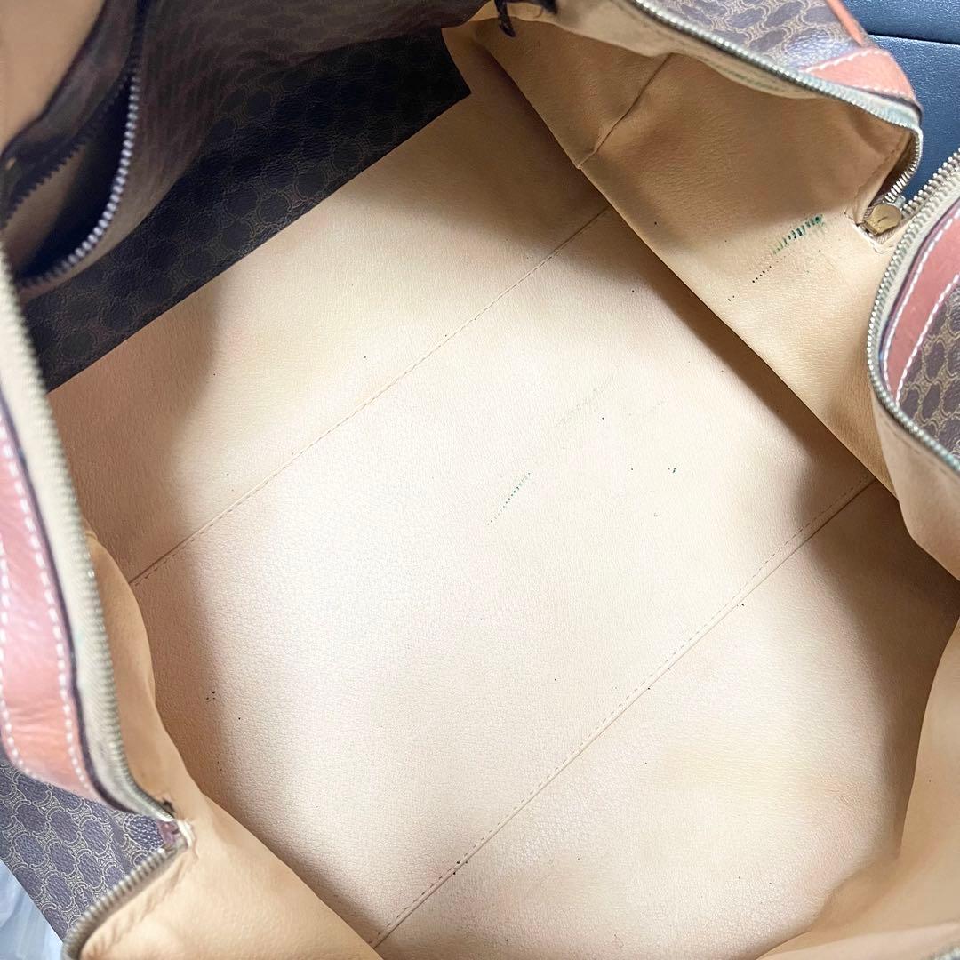 【特大容量】セリーヌ　ボストンバッグ　マカダム　レザー　PVC ゴールド金具