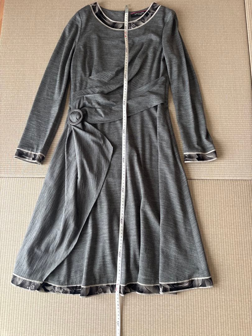 LEONARD ストレッチワンピース/グレー 38