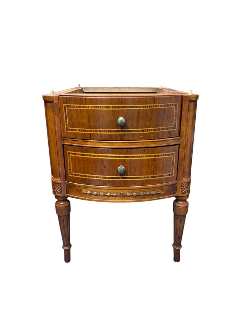 限定配送 書斎机 キドニーデスク 椅子セット マホガニー材 イタリア製 羽 F