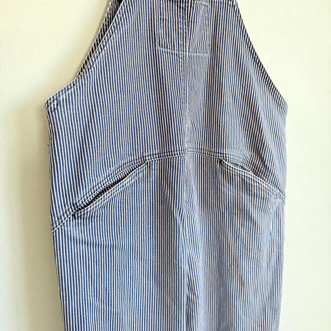 美品 natal design ネイタルデザイン オーバーオール ヒッコリー 縞