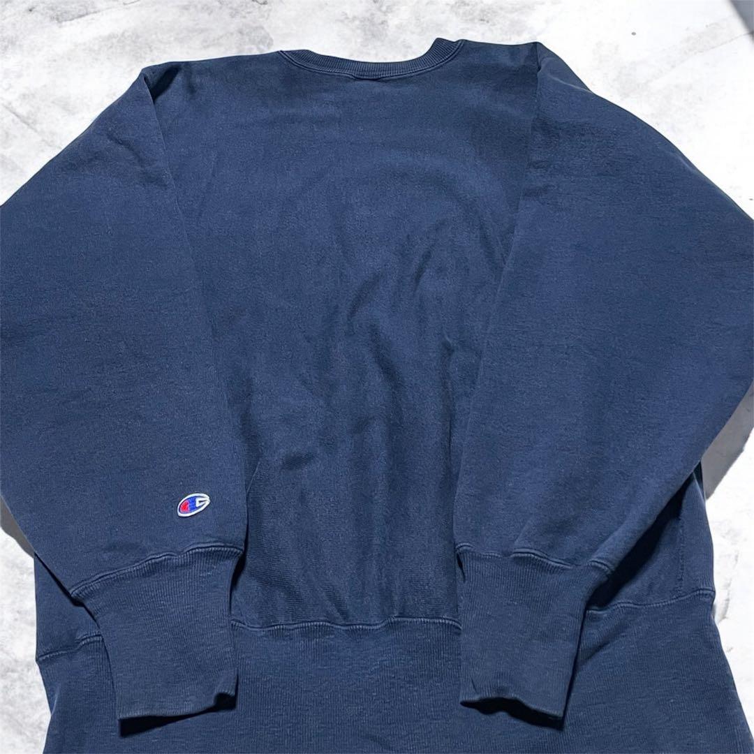 90s USA製 チャンピオン リバースウィーブ 刺繍ロゴ ネイビー スウェット