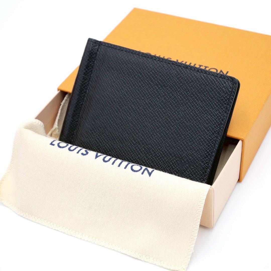 ルイヴィトン タイガ マネークリップ パンス 二つ折り財布 ブラック メンズ