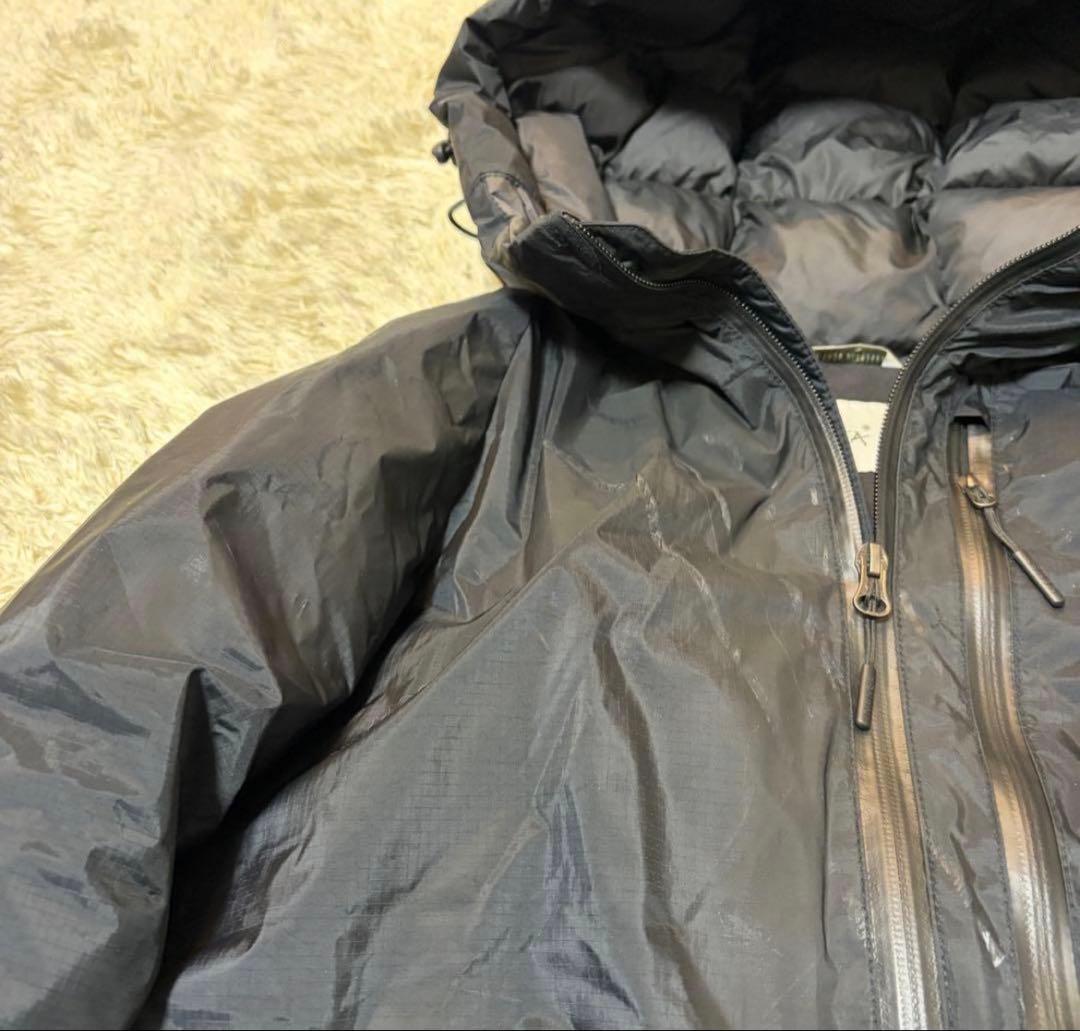 傷ありナンガ　ダウンジャケット オーロラテックス フード 黒 M