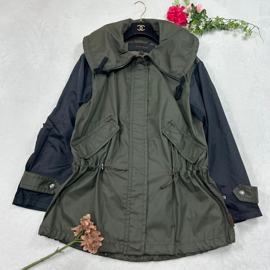 H416 美品 S コーチ 定価77,760円 モッズコート レディース