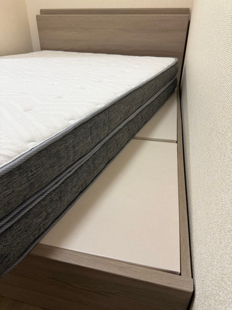 【ぱーち】 ダブル引き出し付きフレーム マットレス(Nスリープ)セミダブル