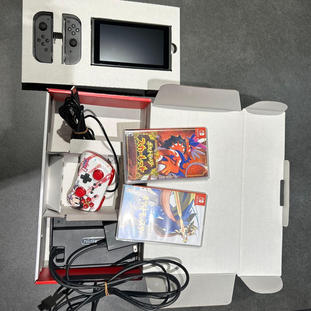 NintendoSwitch 本体　バッテリー強化版　連射コン　ポケモン2本