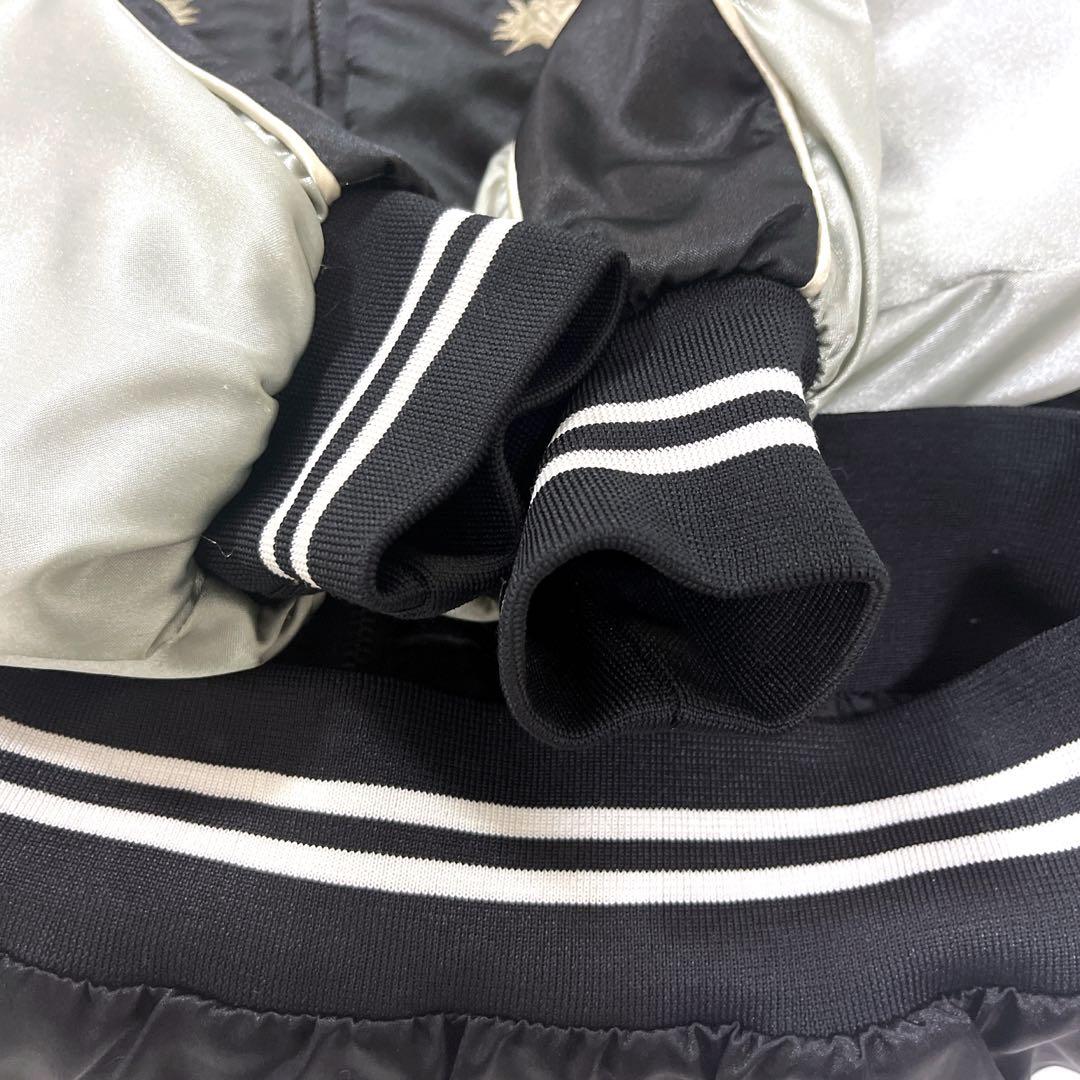 ヴィンテージ　90s 横須賀　虎　刺繍 スカジャン　白虎顔　タイガーヘッド