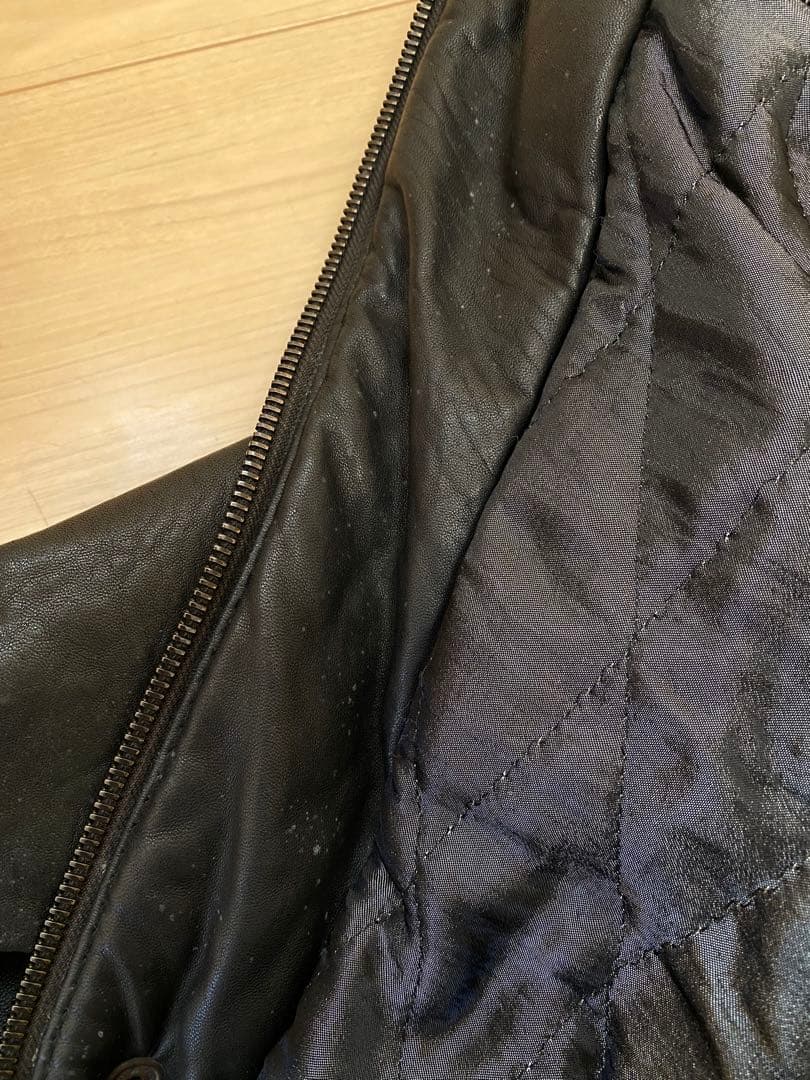 RUFFO （ルッフォ） レザージャケット ブラック ダブルポケット フード付き
