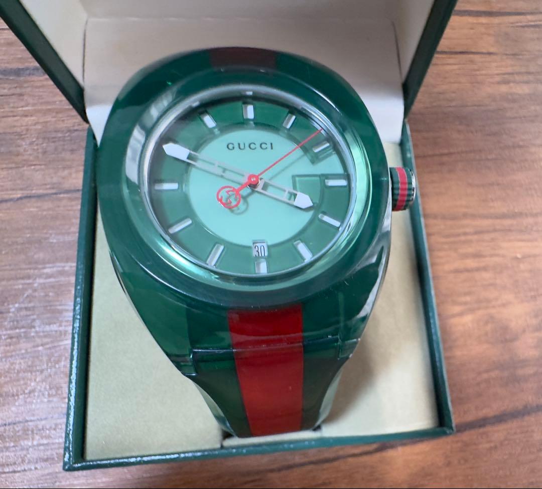 ⭐️大安売りGUCCI グリーン レッド ラバーベルト 時計