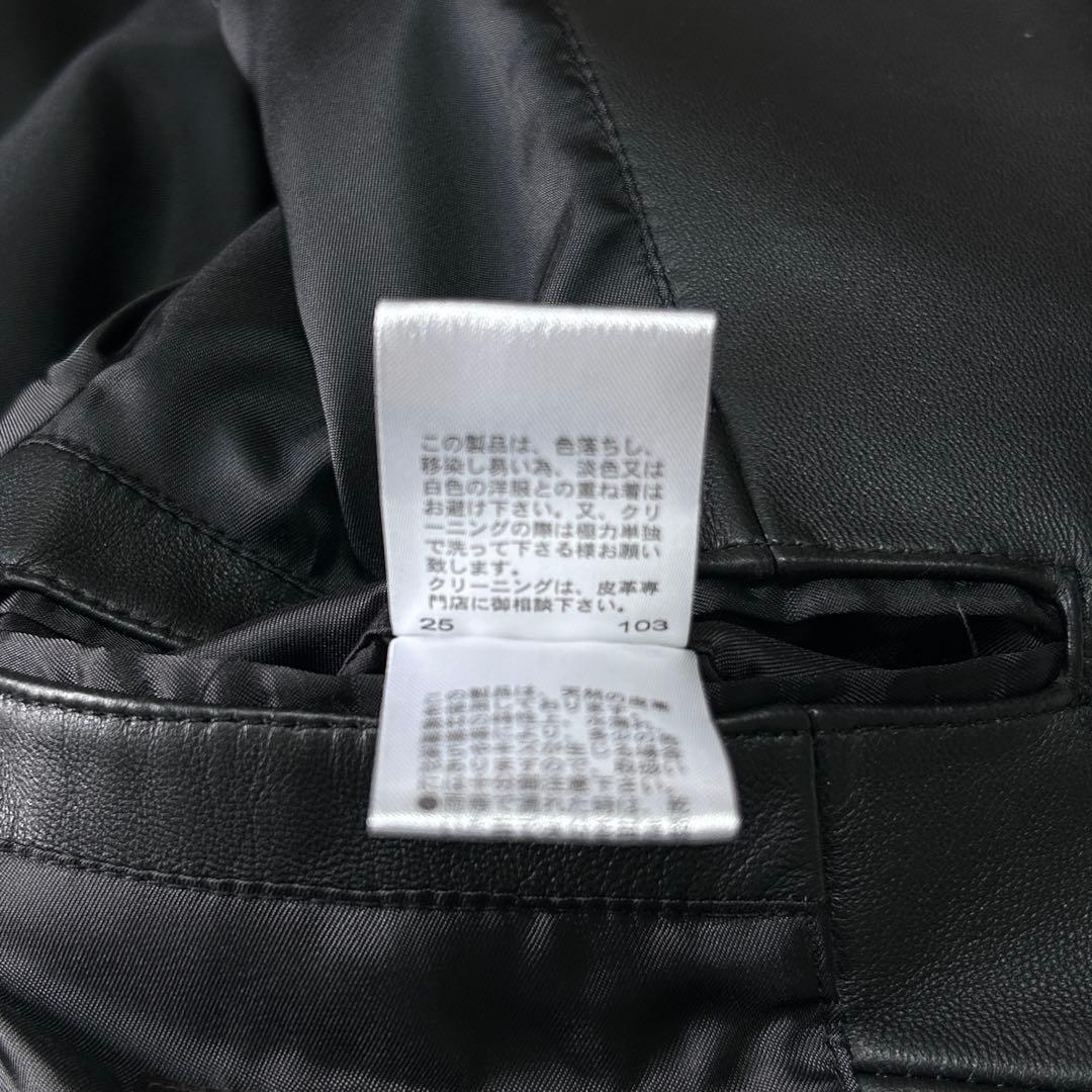 新品 未使用 25AWコムサメン ラムレザー シングルライダースジャケットM 黒