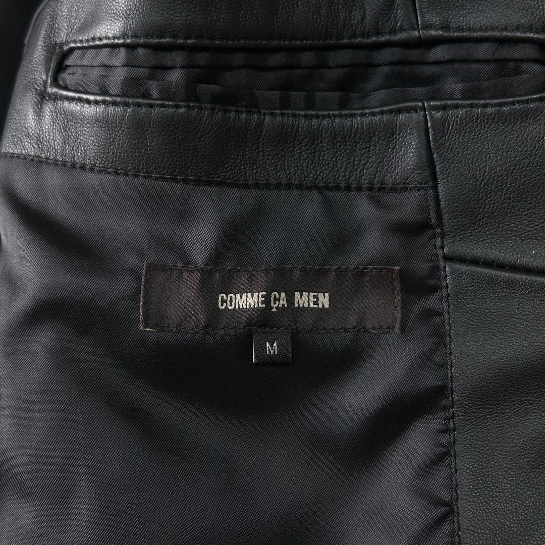 新品 未使用 25AWコムサメン ラムレザー シングルライダースジャケットM 黒