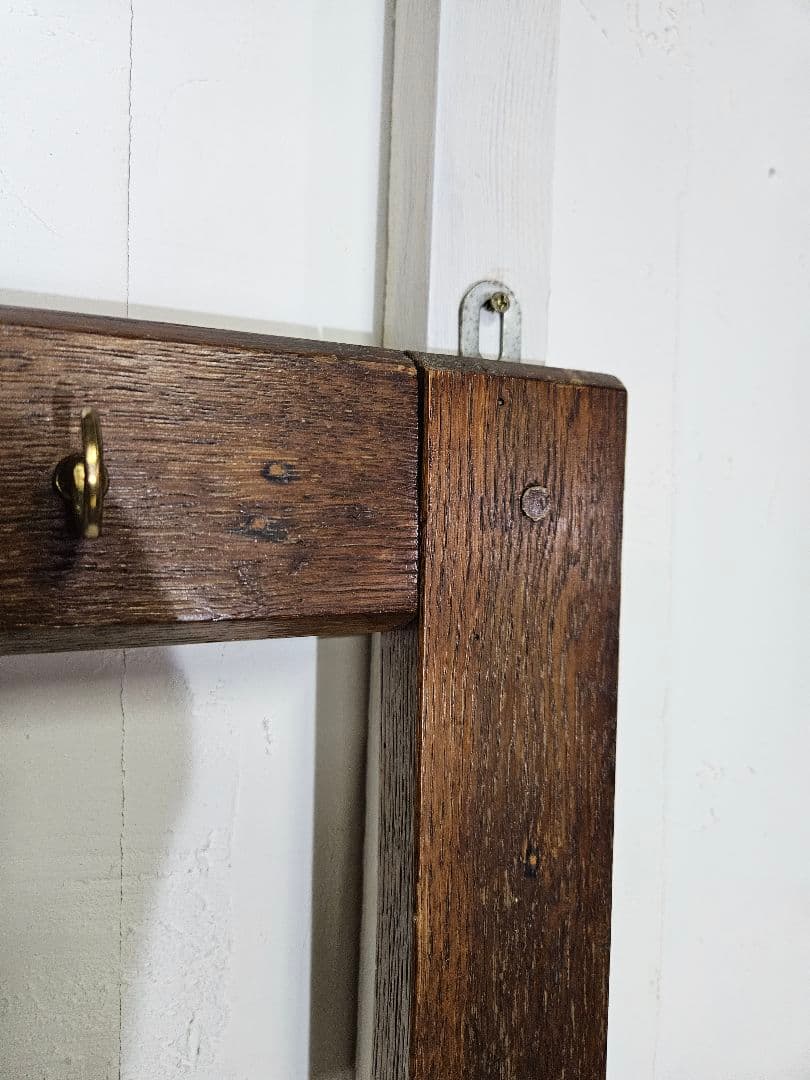 フランスアンティーク 木製の壁掛け キッチンツール ウォールシェルフ 片手鍋掛け