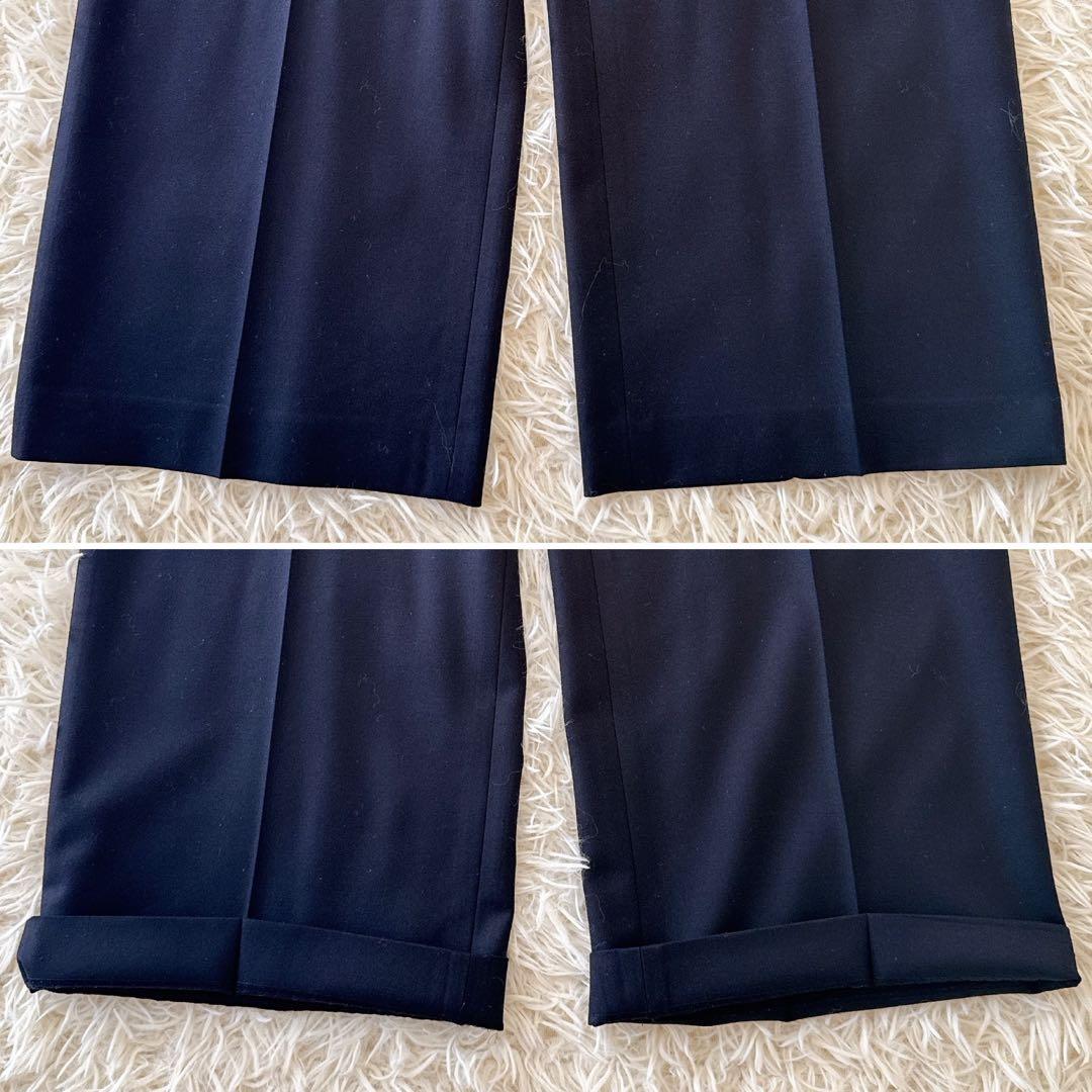 近年 セオリーリュクス✨ノーカラー パンツスーツ セットアップ 濃紺 40 38