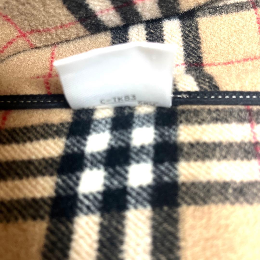美品☆バーバリーブルーレーベルダッフルコートメガチェック大きいサイズキャメル