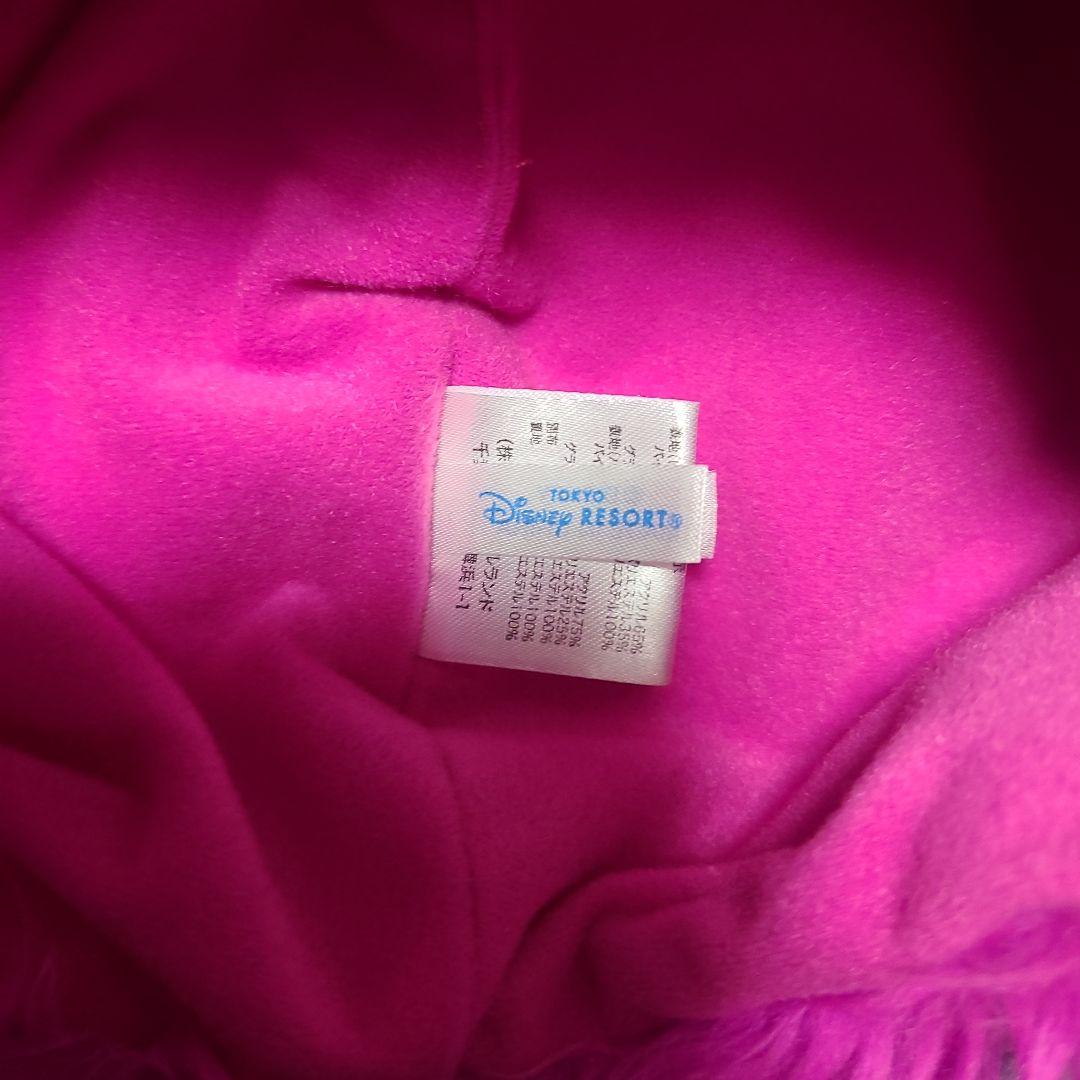 チェシャ猫 フリース耳付きフードスカーフ ピンク紫