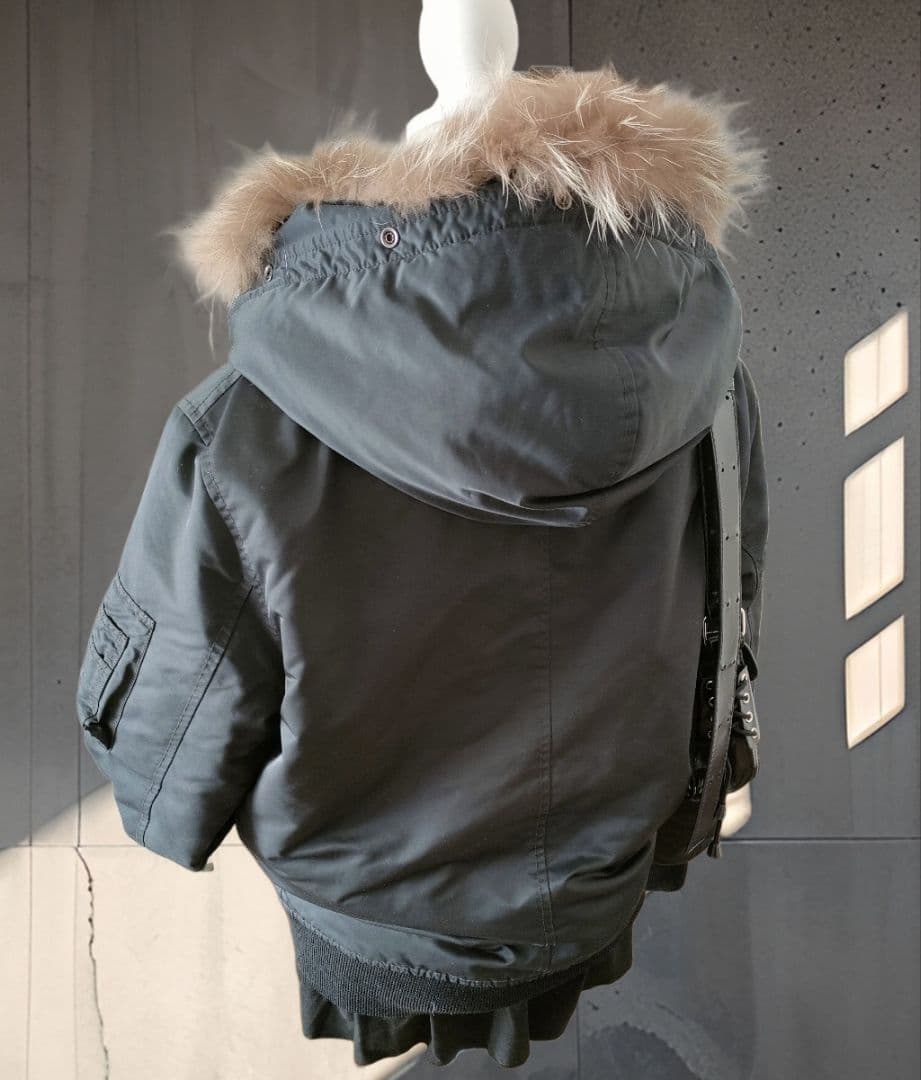 Y2K 00s N2B ファー付ジャケット ブラック 短丈 ギャル