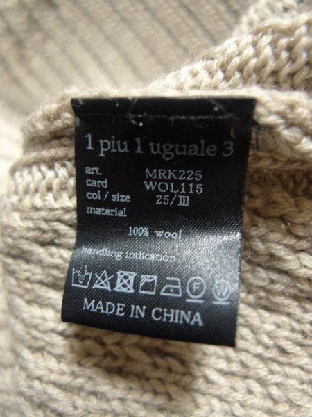 1piu1uguale3 ZIGZAG TURTLE タートルネックニット