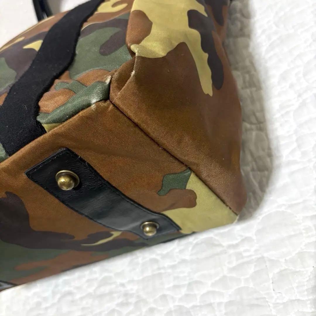 【希少】Orobianco ナイロン×レザー　カモフラ トートバッグ　大容量