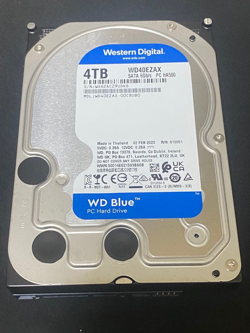 Western Digital製HDD WD40EZAX 4TB 〜4000時間