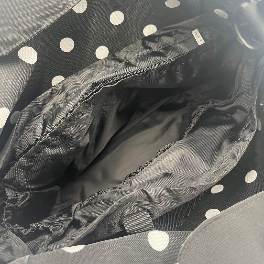 美品 アニエスベー マザーズバッグ トートバッグ 2WAY ブラック 383