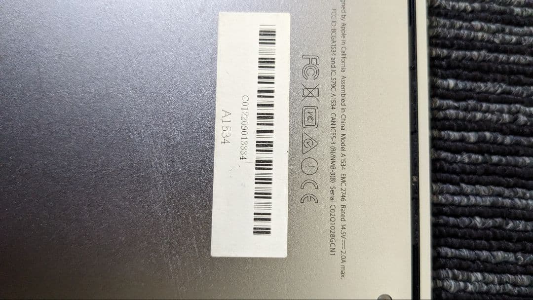 MacBook本体 MACBOOK A1534 2015