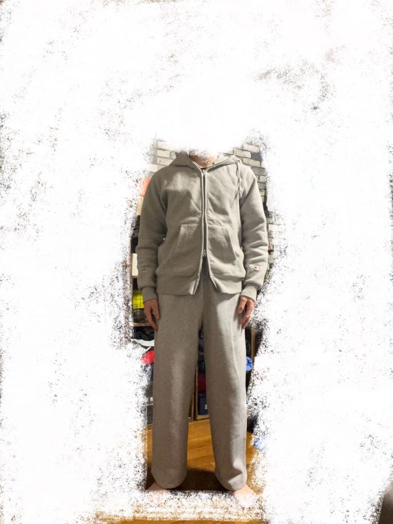 stussy champion コラボ　グレーダブルジップパーカー　厚手　裏起毛