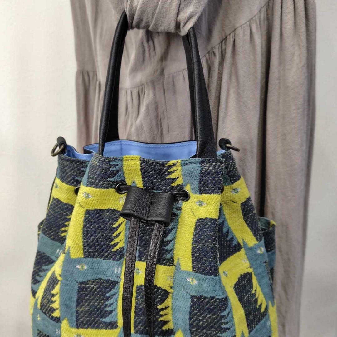 soo様　ミナペルホネン/thoroughbredサラブレットネイビー/巾着Lサ