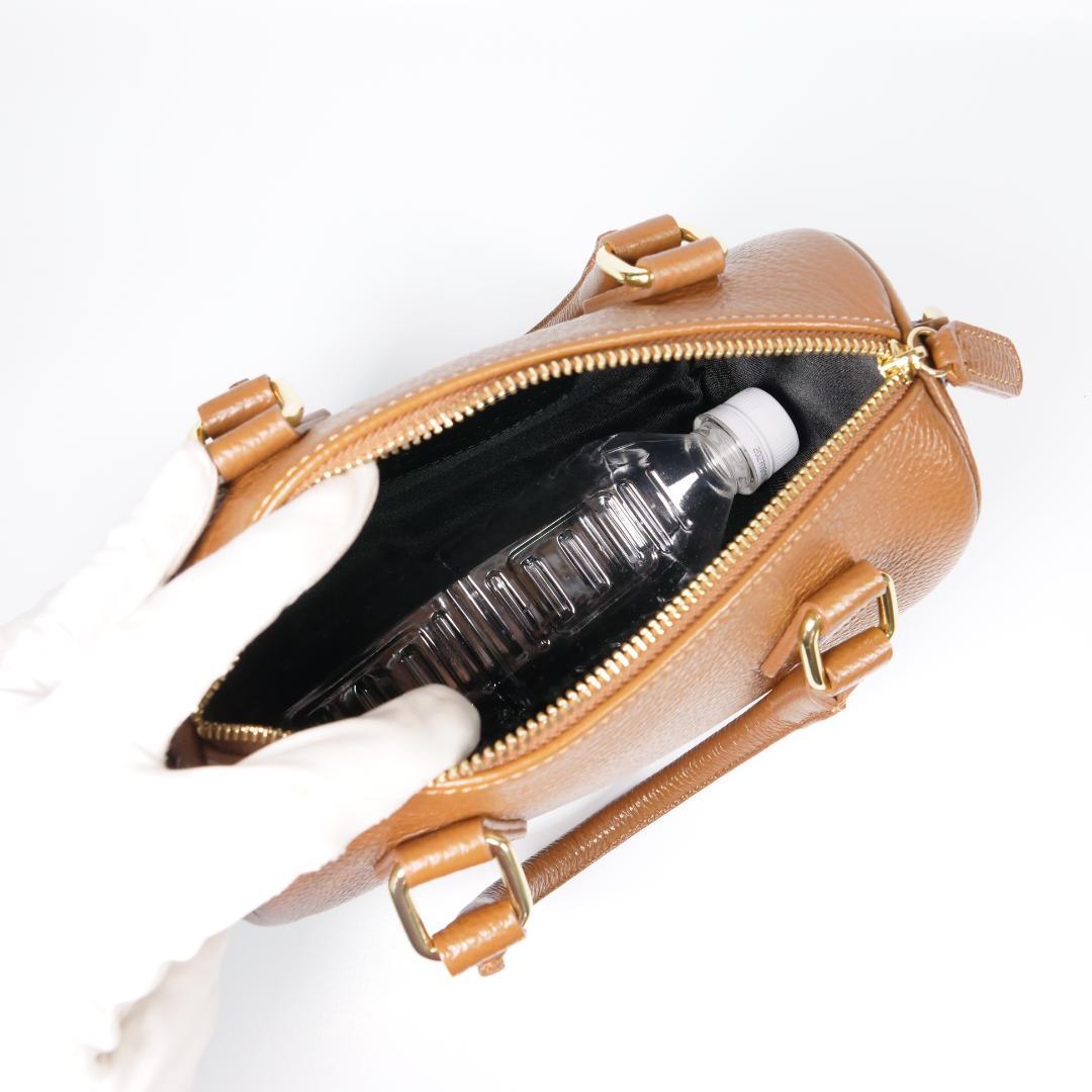 極美品✨オウレンティ ミニボストンバッグ ハンドバッグ 2way ブラウン