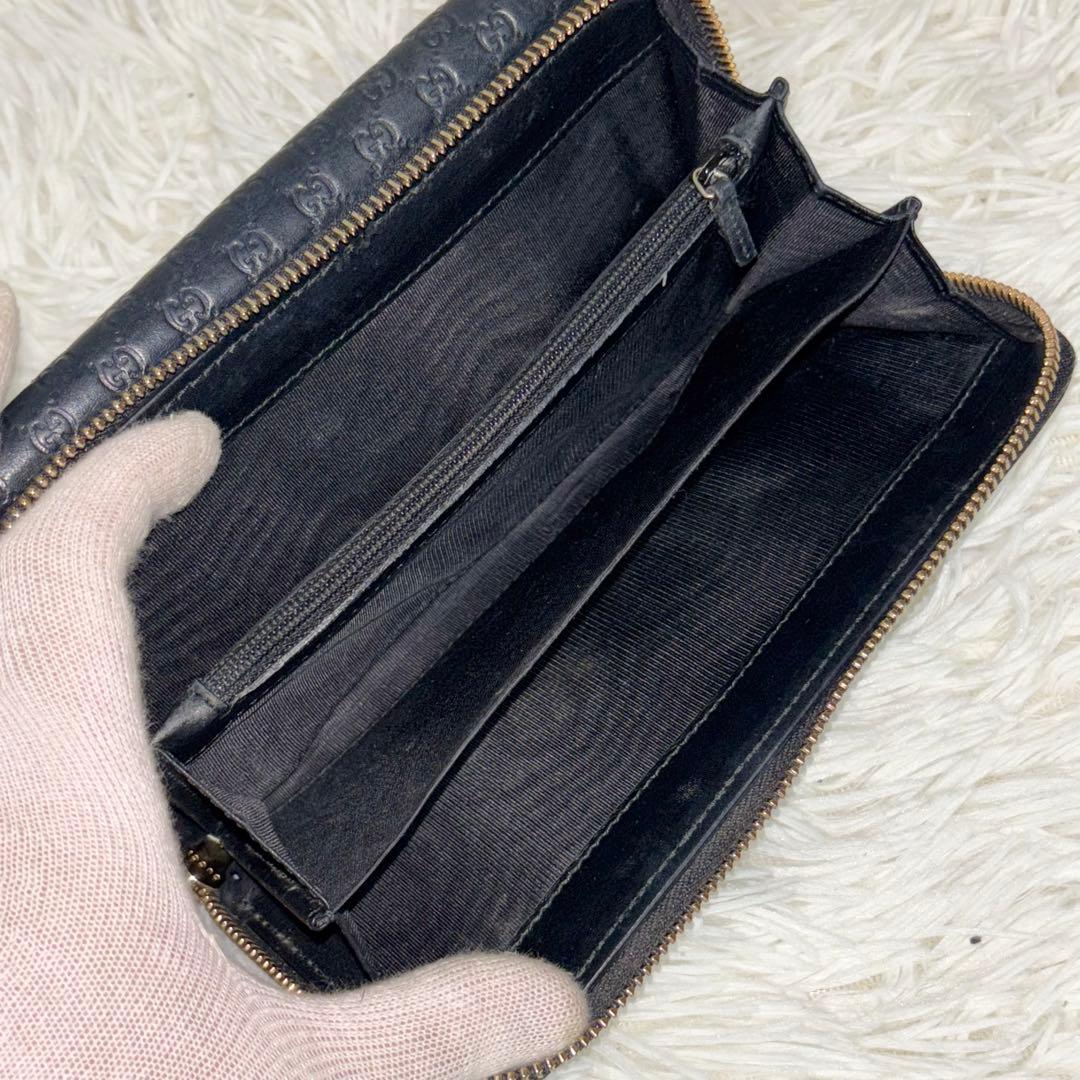 極美品✨グッチ　長財布　オーガナイザー　マイクロシマ　ラウンドファスナー
