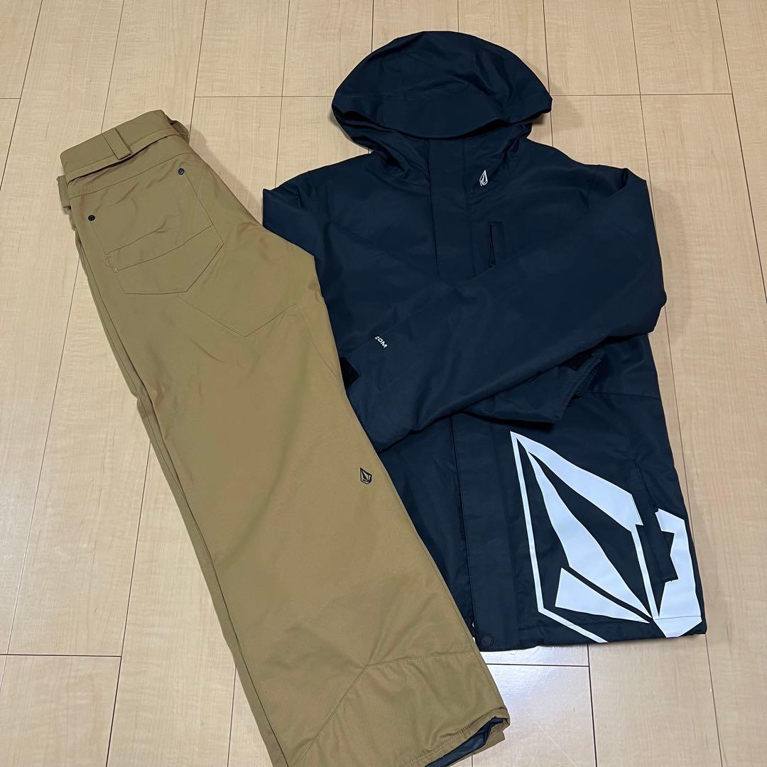 VOLCOM スノーボードウェアセット ブラック/ベージュ