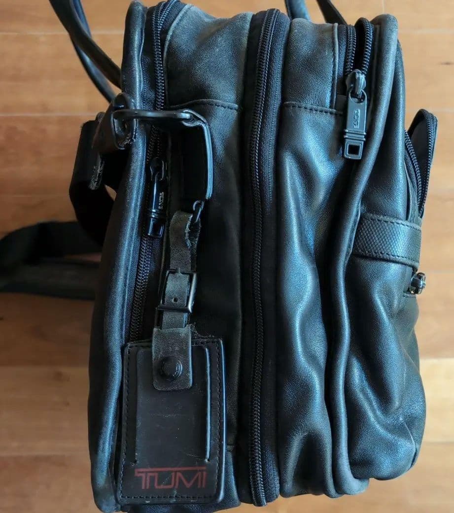 TUMI エクスパンダブルオーガナイザーラップトップブリーフ　オールレザー黒