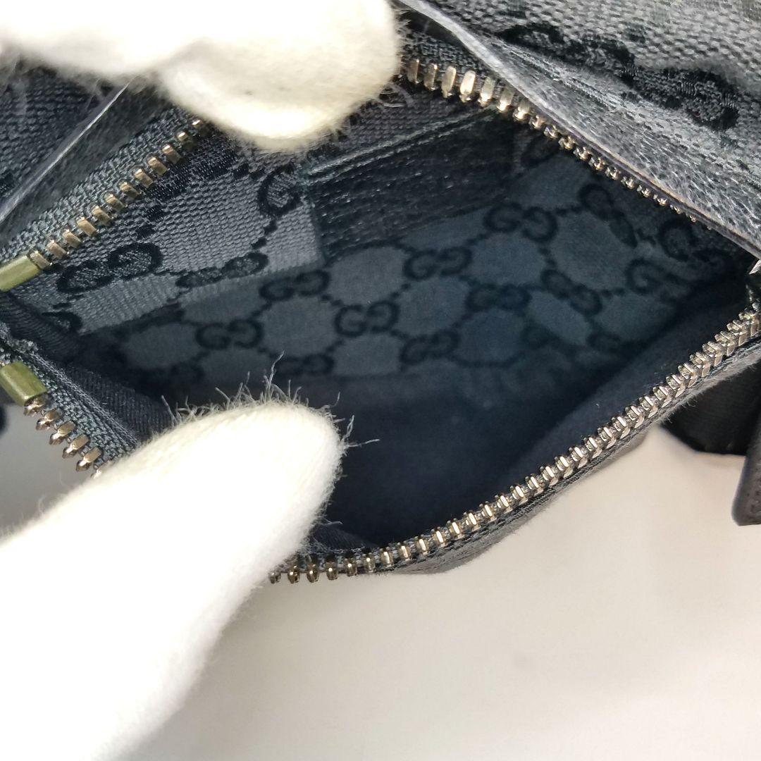 GUCCI グッチ ウエストボディーバッグ 財布 GGキャンバス 黒 ブラック