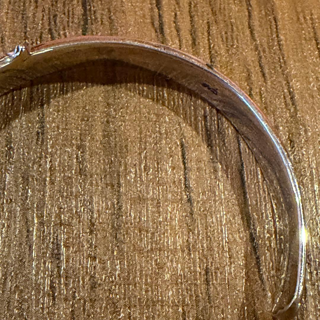 シルバー925 ブレスレット アラベスク柄 百合の紋章 フレア バングル