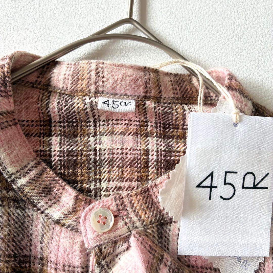 未使用タグ付き✨45R　現行　柔らか インドネルのフリルチュニック　刺繍入り