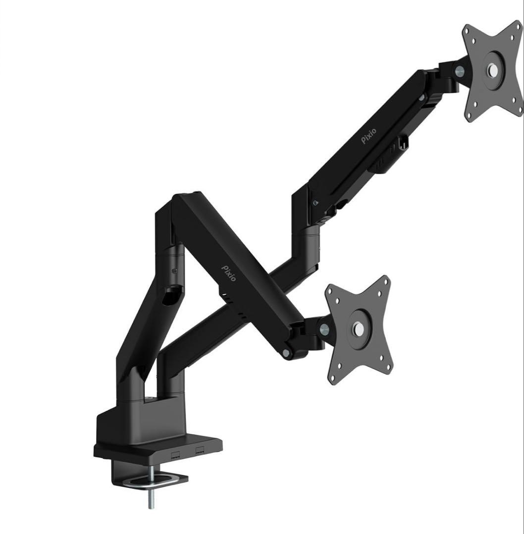 Pixio PS1D Wave Black モニターアーム デュアル ブラック