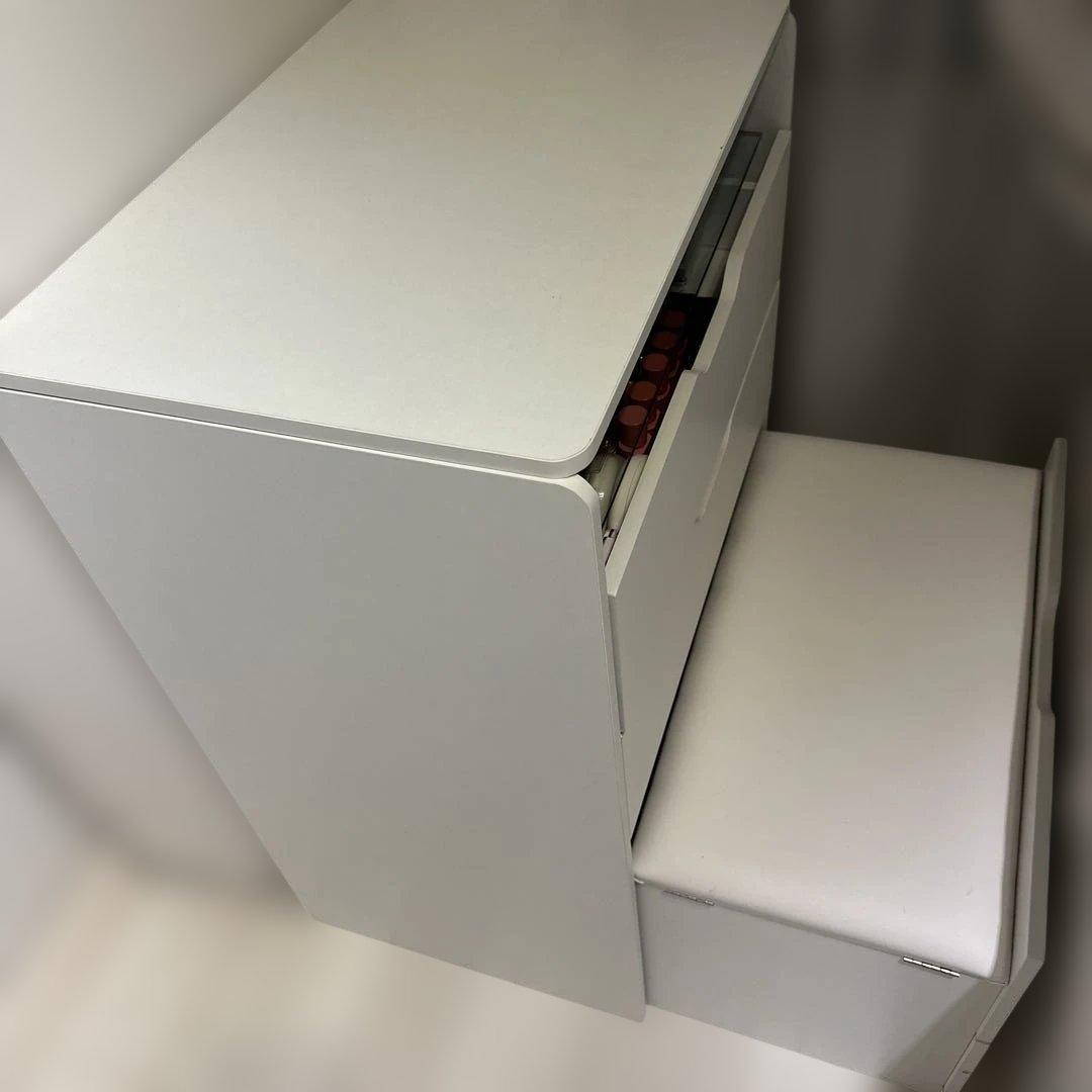 1台3役 ドレッサー キャビネット サイドテーブル 鏡付き スツール付き