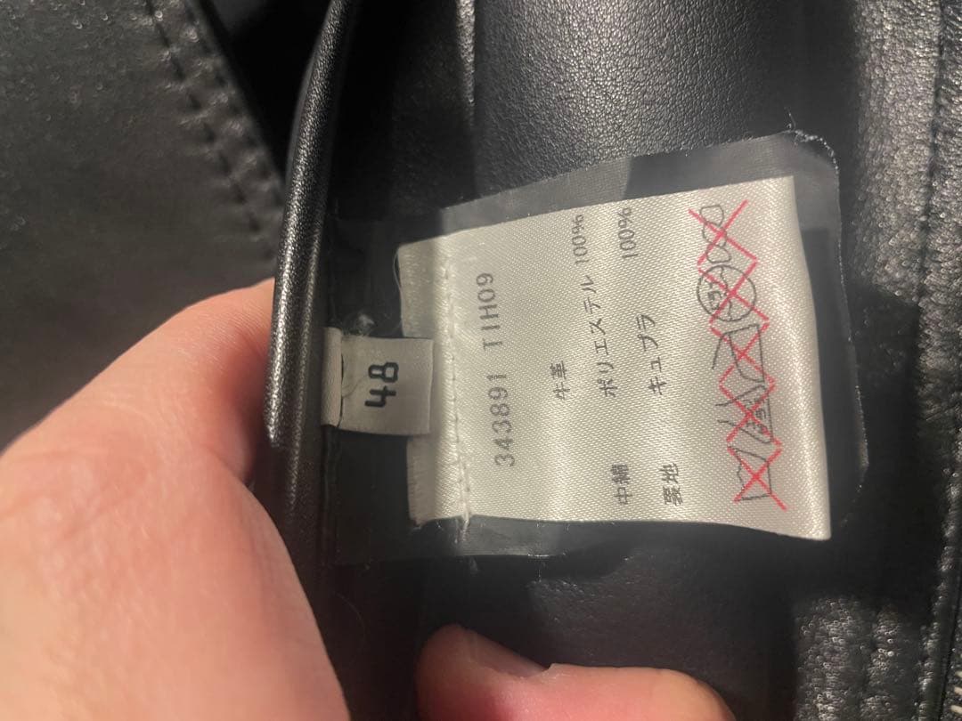 バレンシアガ　黒レザー　シングル　ライダースジャケット　48 定価50万