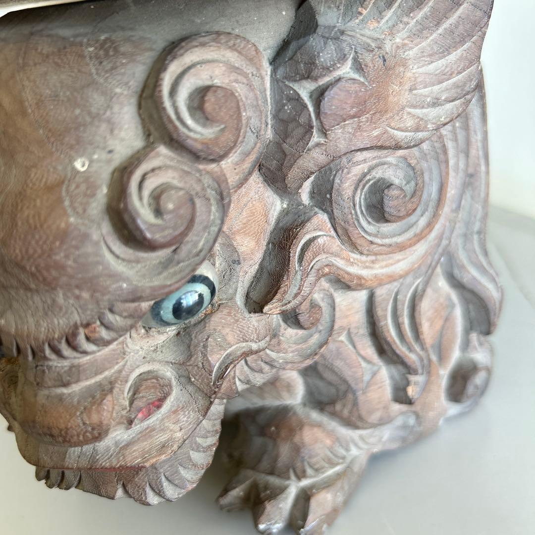 木彫獅子　彫物　木鼻　だんじり　骨董　神社仏閣地車