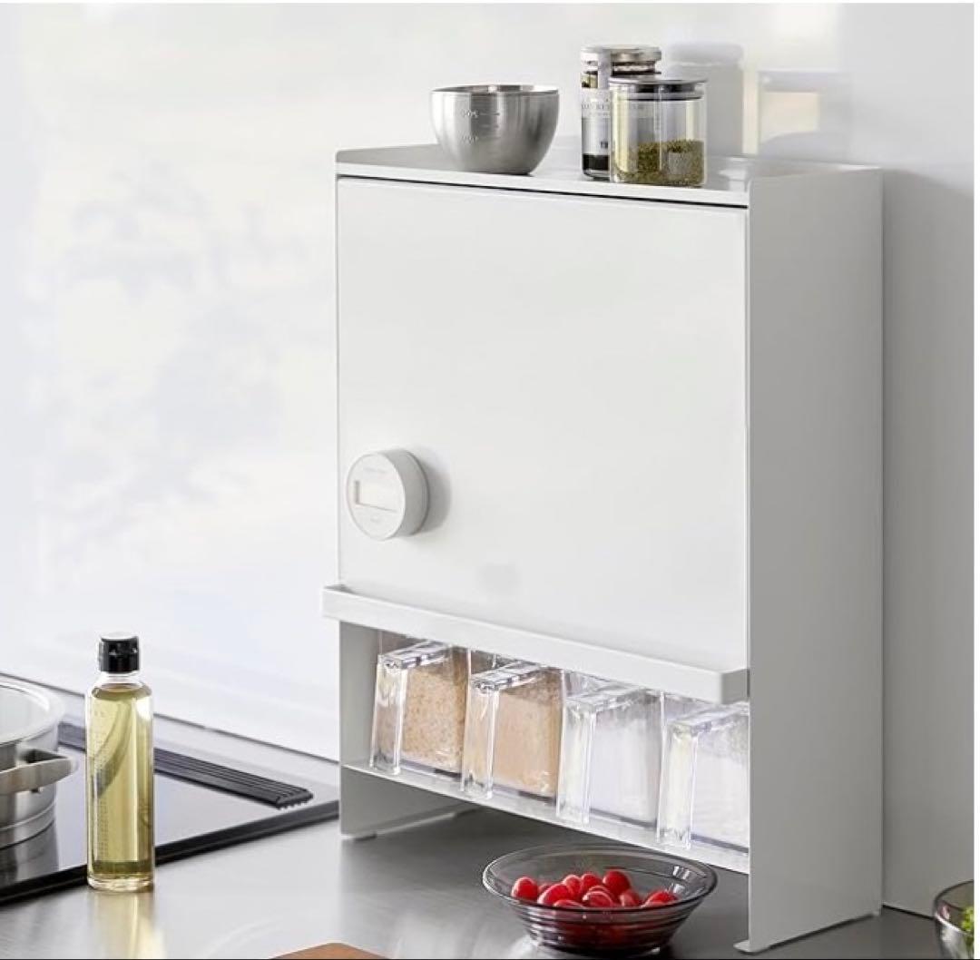 山崎実業 前が開く 隠せる調味料ラック タワー tower　ホワイト