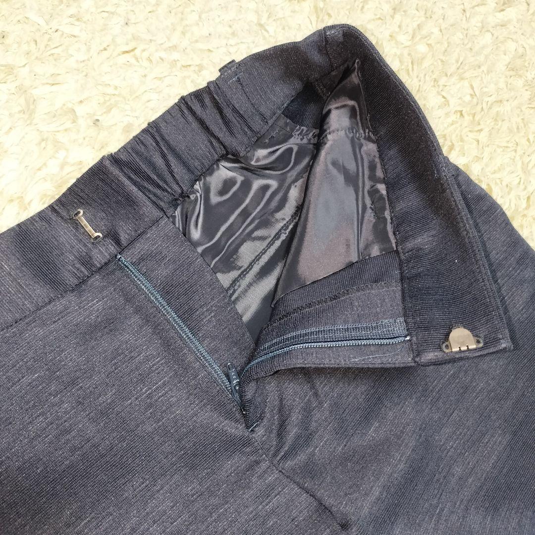 【美品】グリーンレーベルリラクシング ノーカラースーツ セットアップ 麻混 40