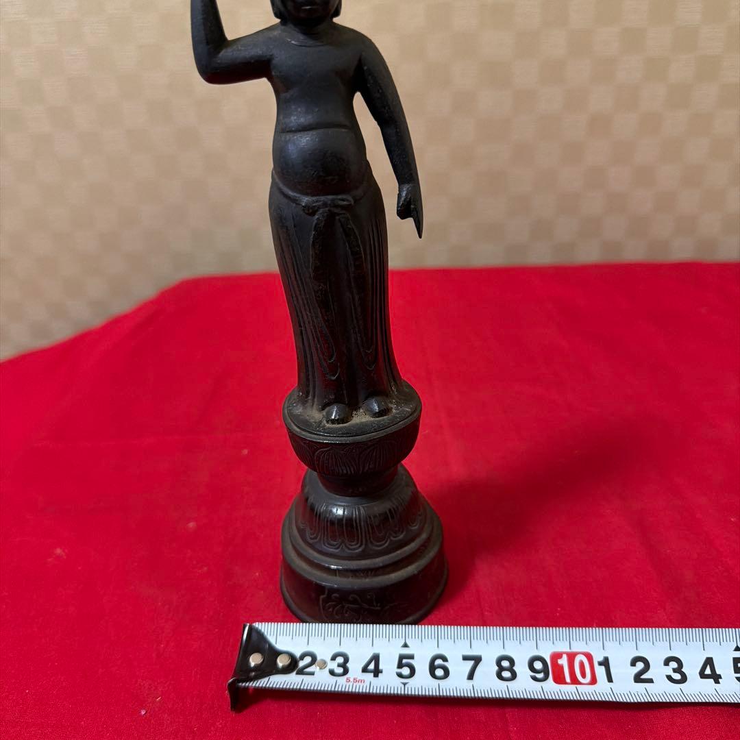 旧家蔵出し　寺院蔵出品　古銅製誕生仏像