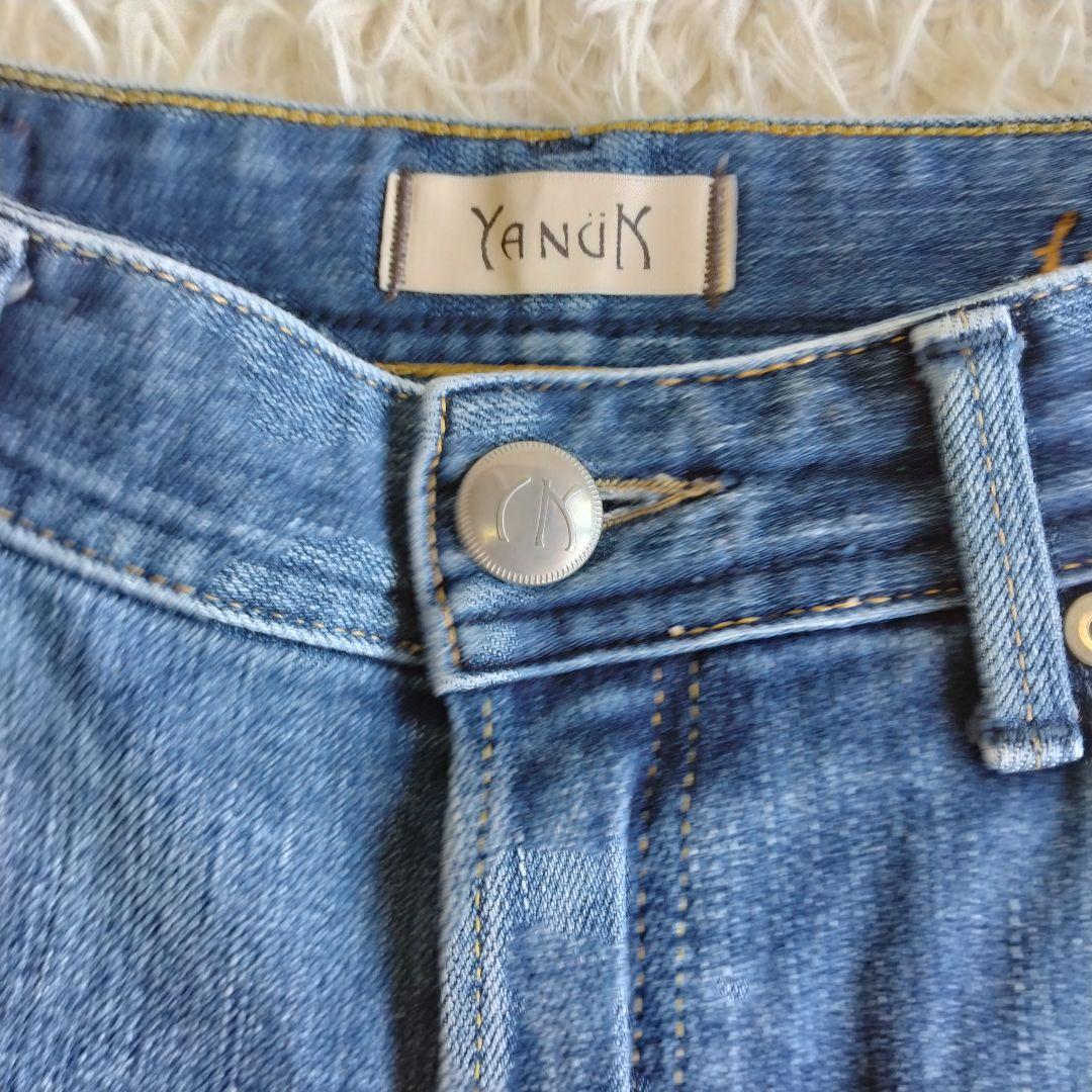 美品✨YANUK　ヤヌーク　ルイーズ　プレミアム2　27　ブルー　ストレッチ