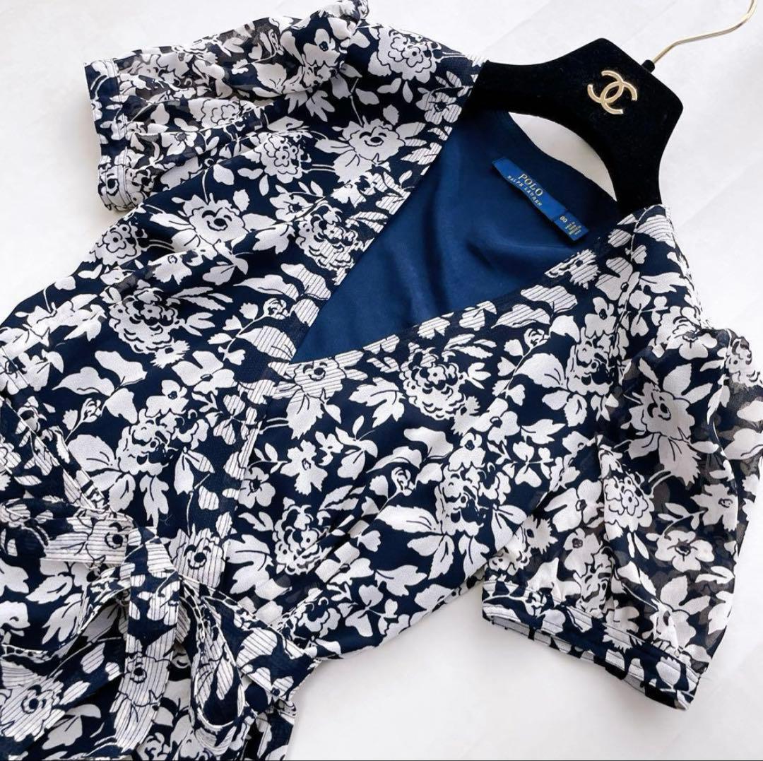 ポロラルフローレン　花柄ラップカシュクールワンピース
