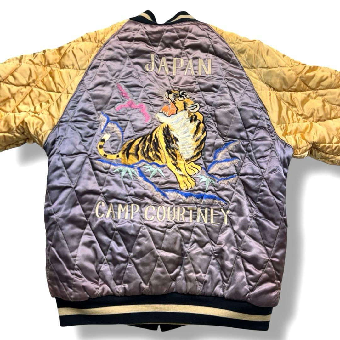 希少 テーラー東洋 スカジャン 別珍 リバーシブル USMC ×虎 刺繍 L