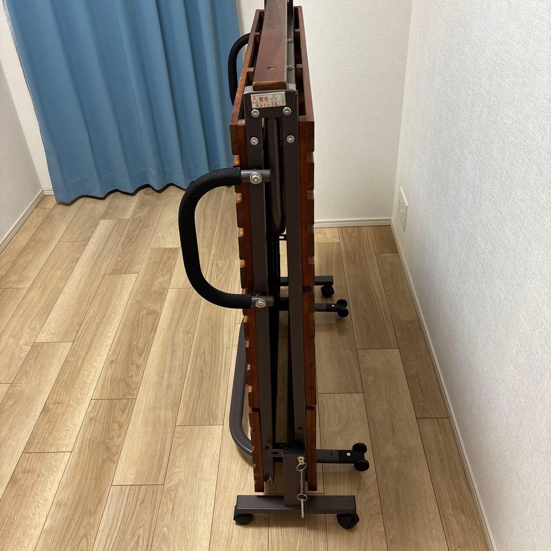 ミニマル　折りたたみベッド ダークブラウン シングルサイズ