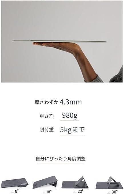 HUANUO ノートPCスタンド 磁気式 4段階角度調整 3in1多機能マット